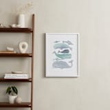 "Blue Whales" - Art Print in Aqua by Kelsey Carlson - In a Room