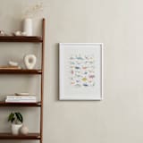 "Alphabet Dinos" - Art Print in white by Teju Reval - In a Room