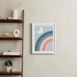 "Double Rainbow with Moon and Sun I" - Art Print in Moon by Emanuela Carratoni - In a Room