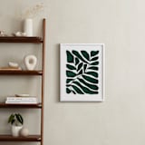 "Loopy Leaves I" - Art Print in Hunter green by Kelly Watkins - In a Room