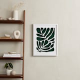 "Loopy Leaves II" - Art Print in Hunter green by Kelly Watkins - In a Room