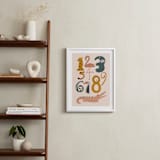 "Safari Friends Numerals" - Art Print in Flamingo by Jenna Holcomb - In a Room
