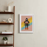 "Retro Robot" - Art Print in Bubblegum by Morgan Kendall - In a Room