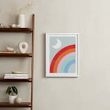 "Double Rainbow with Moon and Sun III" - Art Print in Moonlight by Emanuela Carratoni - In a Room