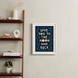 "Moon And Back" - Art Print in Midnight by Annie Holmquist - In a Room
