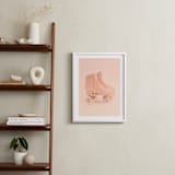 "peace love & rollerskates" - Art Print in Pirouette Pink by Alicia Abla - In a Room