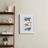 "Tons of Trucks" - Art Print in Sage Green by Alice Nelen - In a Room