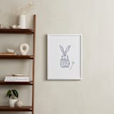 "Lined Animals IV" - Art Print in OCEAN BLUE by Jayne Alfieri - In a Room