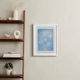 "Vintage Solar Journey" - Art Print in Blue by Sabrin Deirani - In a Room