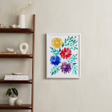 "hand painted flowers_2J" - Art Print in red by Ramoncita - In a Room