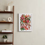 "hand painted flowers_1D" - Art Print in dark red by Ramoncita - In a Room