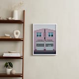 "Marfa Pink Fire Station" - Art Print in Pink by Ann Hudec - In a Room