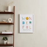 "All kinds of wonderful" - Personalized Art Print in Sherbet by Hudson meet Rose - In a Room