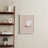 "Romantic swan" - Personalized Art Print in Blush by Tati Abaurre - In a Room