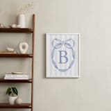 "Precious Ribbon Frame" - Personalized Art Print in Soft Blue by Sam Dubeau - In a Room
