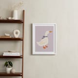 "Duck With Ribbon" - Art Print in Lilac by Cass Loh - In a Room