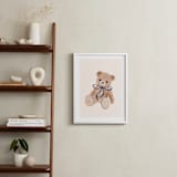 "Bear with Bow" - Art Print in Royal Blue by Vivian Yiwing - In a Room