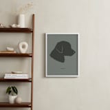 "Tonal Pet Silhouette: Custom Print with Text" - Custom Print in Olive Shadow by Minted - In a Room