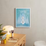 "Disney's Olaf In The Woods" - Personalized Art Print in Frost by Lori Wemple - In a Room