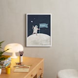 "Love You to The Moon" - Personalized Art Print in Space by Teju Reval - In a Room