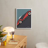 "Motorcar" - Personalized Art Print in Crimson by Maria Alou - In a Room