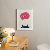 "Meow Meow" - Art Print in Pretty Pink by Pixel and Hank - In a Room