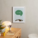 "Woof" - Art Print in Grass Green by Pixel and Hank - In a Room