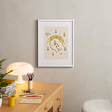 "tumbling cheetah" - Art Print in peach by Hannah Williams - In a Room