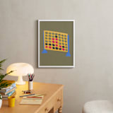 "Connect Four" - Art Print in Game Night Green by Elliot Stokes - In a Room
