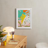 "Tropical Vibes" - Art Print in Olive Green by Dominique Vari - In a Room