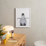 "Baby Animal Penguin" - Art Print in Antarctic Grey by Cass Loh - In a Room