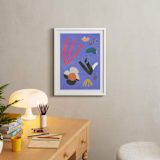 "at the bottom of the ocean" - Art Print in Deep Blue by Sumak Studio - In a Room