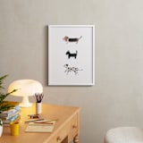 "it's a dog's world" - Art Print in clean white by Sheila Sunaryo - In a Room