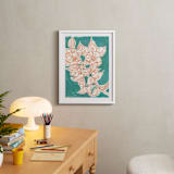 "Lush Botanical Gallery III" - Art Print in Eucaptulus Green by Lise Gulassa - In a Room