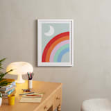 "Double Rainbow with Moon and Sun III" - Art Print in Moonlight by Emanuela Carratoni - In a Room