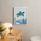 "Ocean Friends III" - Art Print in Turtle by Teju Reval - In a Room