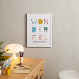 "All kinds of wonderful" - Personalized Art Print in Sherbet by Hudson meet Rose - In a Room