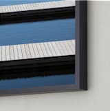 "Dockside Tranquility" - Art Print in Ocean Blue by Annie Seaton - Frame Close-up