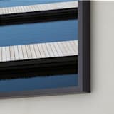 "Dockside Tranquility" - Art Print in Ocean Blue by Annie Seaton - Frame Close-up