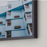 "Cool Angles" - Art Print in Cool Blue by Khariza Rae - Frame Close-up