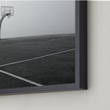 "Foggy Basketball Court" - Art Print in Asphalt by Becky Nimoy - Frame Close-up