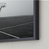 "Foggy Basketball Court" - Art Print in Asphalt by Becky Nimoy - Frame Close-up