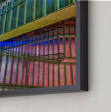 "Stairs NYC Library" - Art Print in Vibrant Rainbow by A MAZ Design - Frame Close-up