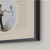 "Our Vows: Framed Photo" - Framed Photo in Blush by Sarah Curry - Frame Close-up