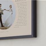 "Our Vows: Framed Photo" - Framed Photo in Blush by Sarah Curry - Frame Close-up