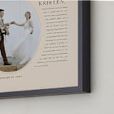 "Our Vows: Framed Photo" - Framed Photo in Blush by Sarah Curry - Frame Close-up