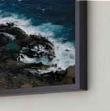 "Tidal Pools & Crashing Waves" - Art Print in Teal Ocean by Whitney Todd - Frame Close-up