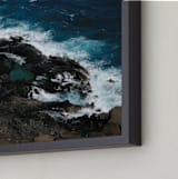 "Tidal Pools & Crashing Waves" - Art Print in Teal Ocean by Whitney Todd - Frame Close-up