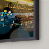 "Night in the City" - Art Print in City Light Yellow by Kate Baird - Frame Close-up