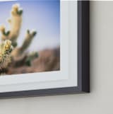 "Joshua Tree Blooming Cactus" - Art Print in Desert Blue by Kitty Seeber - Frame Close-up